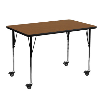 Goddard Mobile 24''W x 48''L Rectangular HP Laminate Activity Table - Adjustable Legs