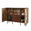 Armoire de rangement pour le vin spacieuse avec porte double et tablette amovible