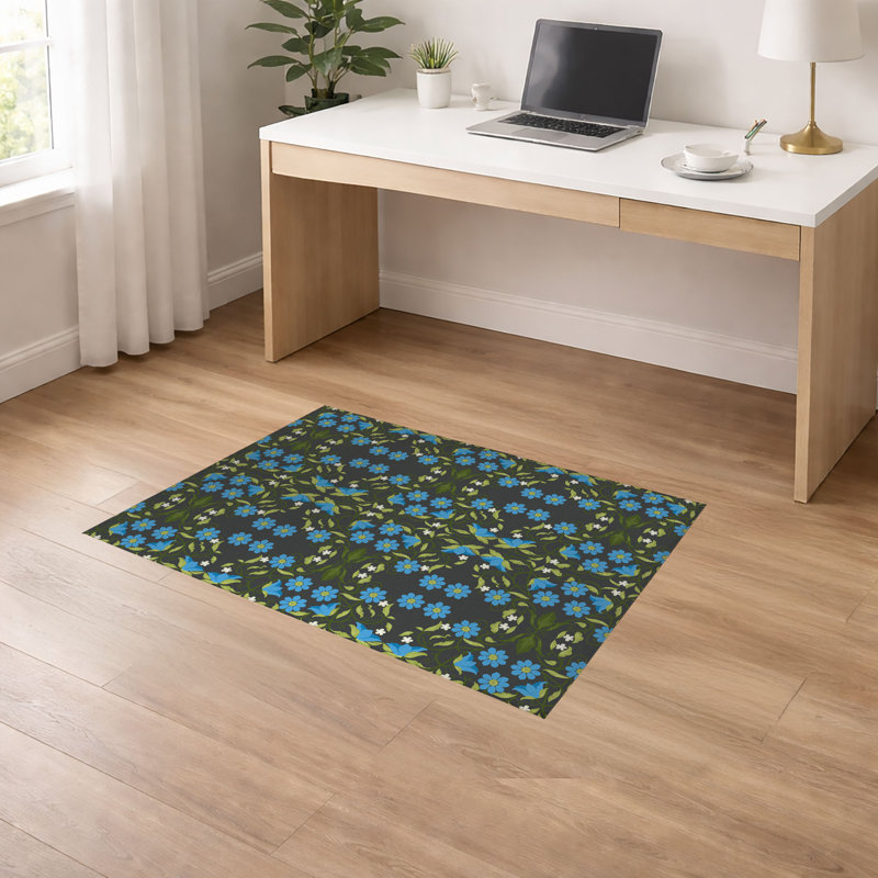 Tapis de bureau léger antidérapant Millie, L 36 po x P 24 po, Gris anthracite