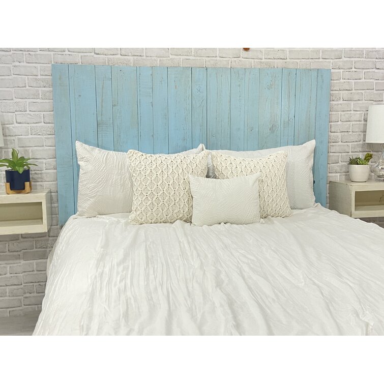 Leaner Style Panel Headboards Solid Wood Weathered Finish