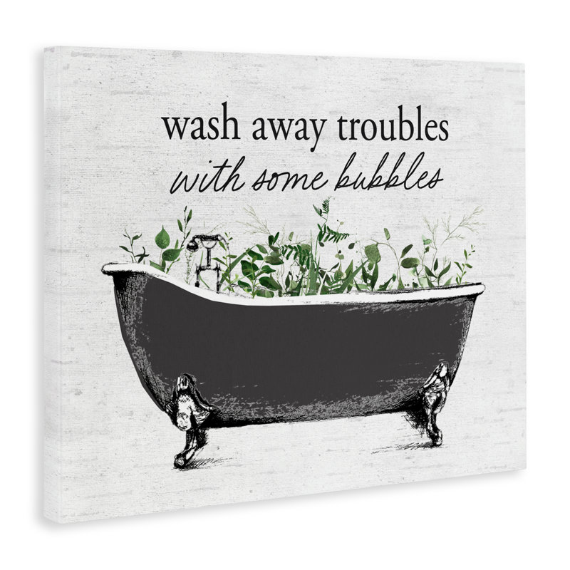 Comforting Bubble Bath Quote Canvas, design by Lettered and Lined