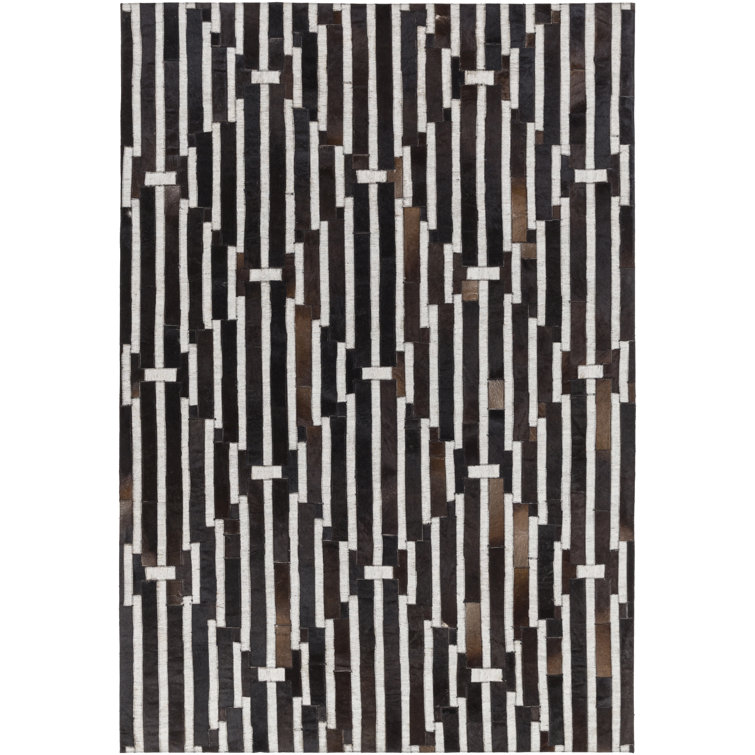 Tapis noir tissé à plat à la main Armando