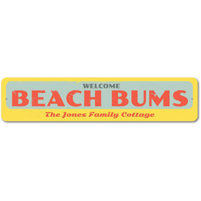 Plaque en aluminium Welcome Beach Bums