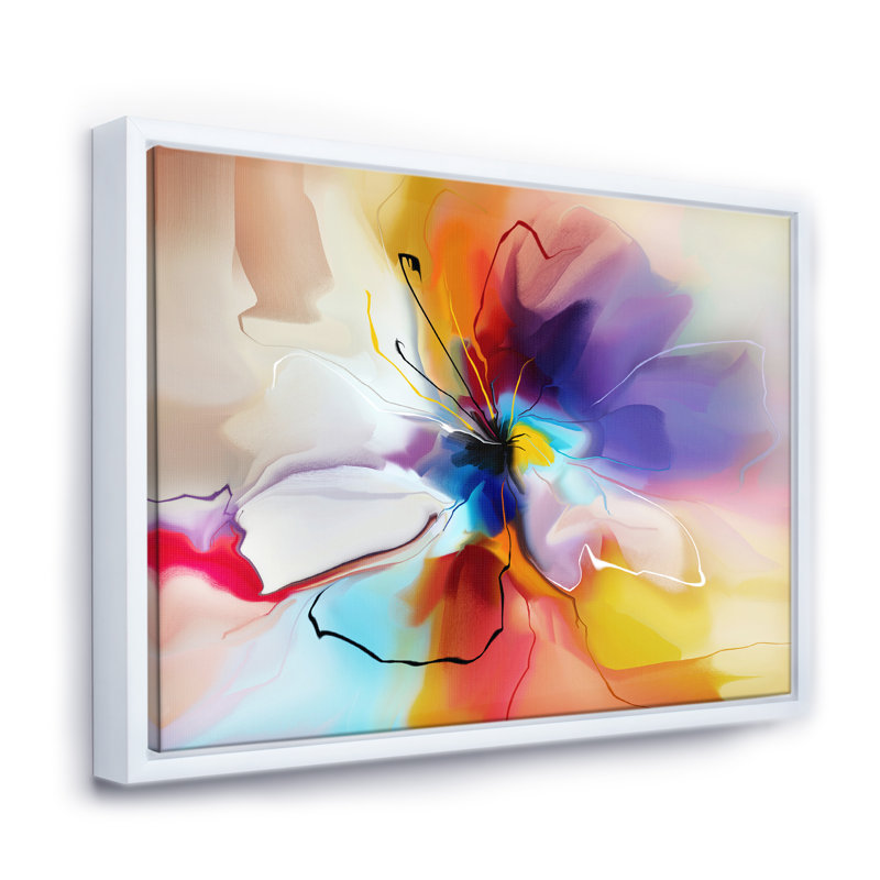 Creative Flower - impression d'art graphique, H 16 po x l 32 po x P 1 po, Cadre blanc