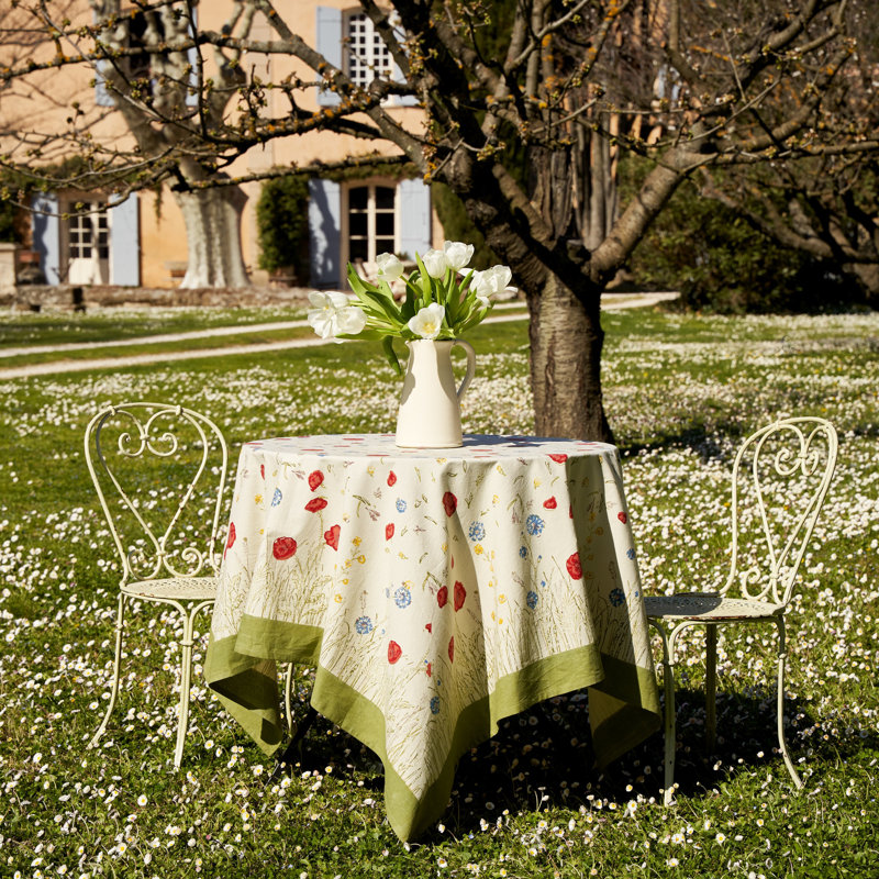 Springfields Handmade Floral Tablecloth, 71" W x 71" L
