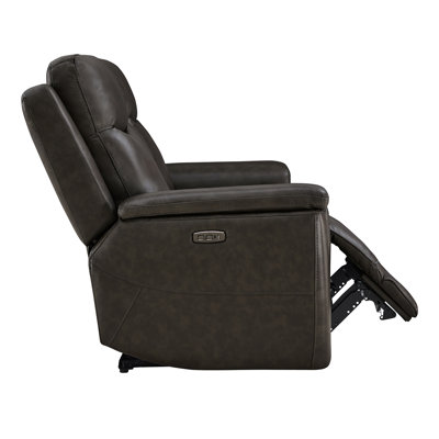 Joniah 88.19''Wide Genuine Leather Power Reclining Sofa with USB Charging