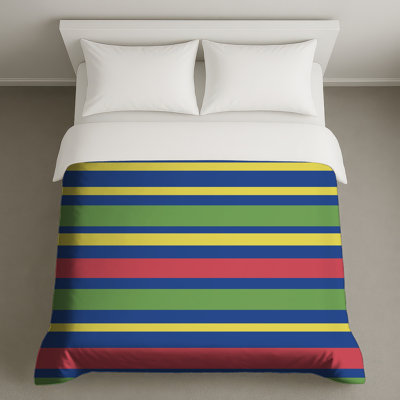 Blue Green Yellow Stripes Duvet Covers