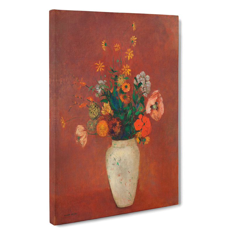 Vase Of Flowers Vol.6 by Odilon Redon - Wrapped Canvas Painting, 60cm H x 40cm W x 3cm D