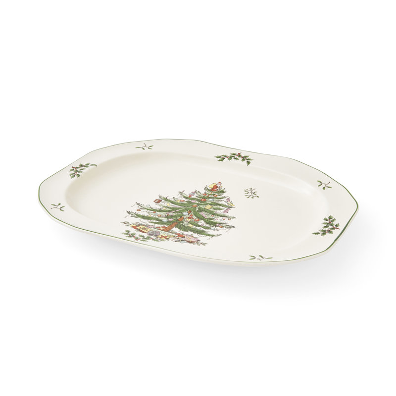 Spode Christmas Tree Sculpted Octagonal Platter