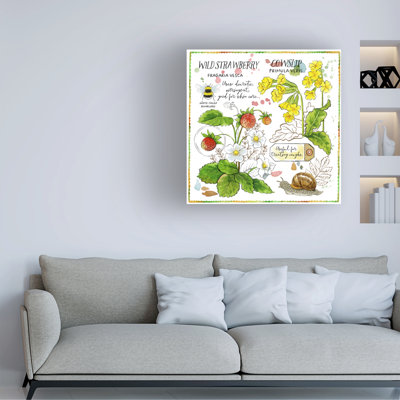 Rosalind Wheeler Jane Maday Cowslip And Strawberry Canvas Wall Art