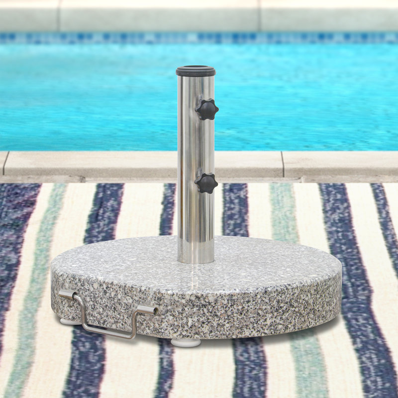 Base de parasol en granit avec roulettes