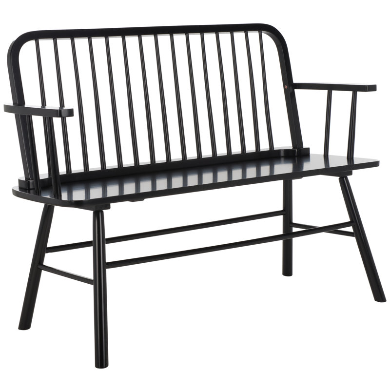 Banc en bois massif Sireen, Noir
