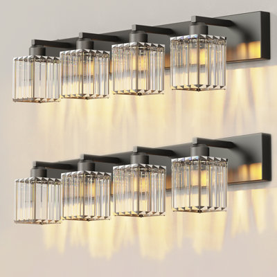 4-Light Dimmable Crystal Vanity Light With LED