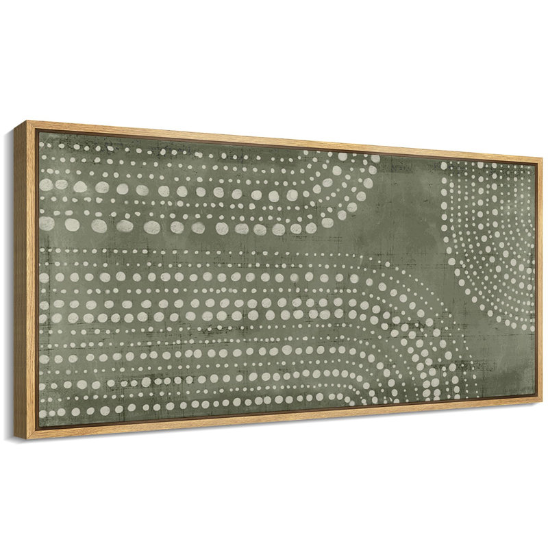Impression sur toile encadrée matricielle abstraite Mid Mid Century, H 30 po x l 60 po, Naturel
