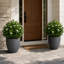 Pot à fleurs rond moderne en résine avec soucoupe et écran de drainage (ensemble de 2)-934506595-934506599
