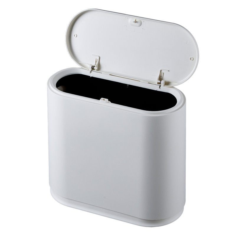 Plastic Touch Top Waste Bin - 10L, Grey