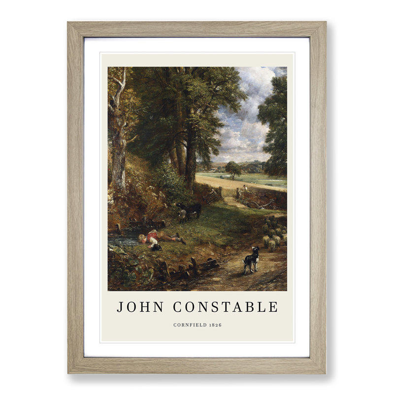 The Cornfield by John Constable - Framed Print, 48cm H x 36cm W x 2cm D, Oak Framed
