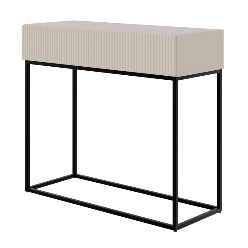 Veldio 90 cm Console Table with Black Legs, Beige