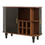 Armoire de bar cannelée de 39 pouces avec porte-bouteilles, porte-verres et rangement caché, design moderne Mid-Century pour les bars élégants