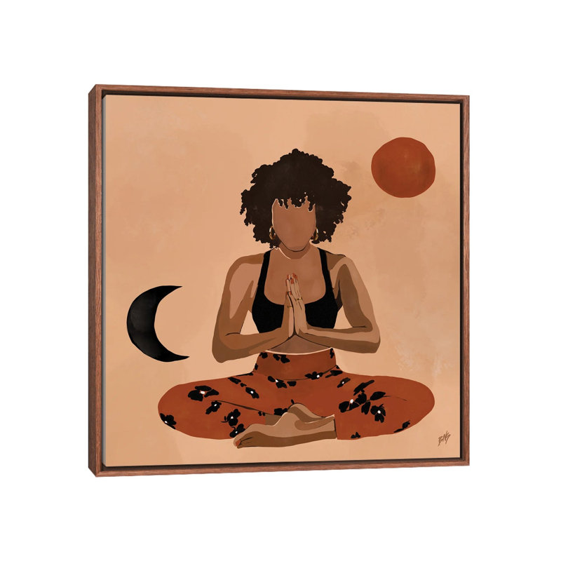 « Harmony » par Bria Nicole-impression d’art graphique, H 26 po x l 26 po x P 1,5 po, Toile avec cadre en bois brun classique