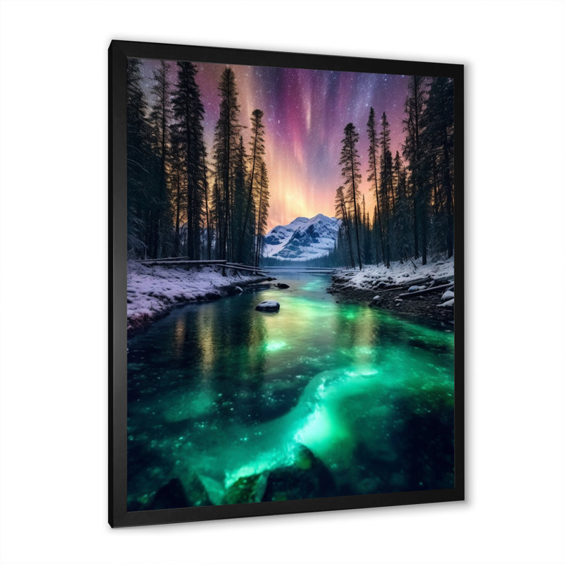 «Alaskan Wilderness II», reproduction sur toile, H 32 po x l 16 po x P 1 po, Cadre photo noir