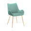 Fauteuil rembourré bleu sarcelle - Pieds dorés, confortable et stable, idéal pour une chambre, résistant aux taches, convient également au salon.
