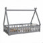 Lit simple, plancher en forme de tente, tipi avec garde-corps, lattes et porte-1418426324-1418426323