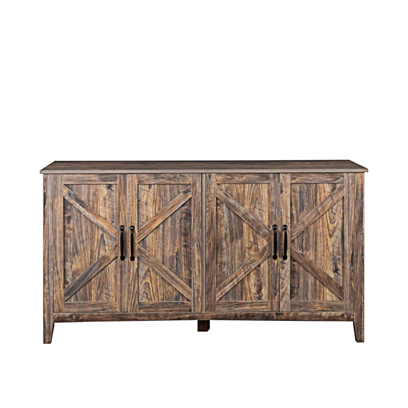 Armoire avec 4 portes et 4 tablettes ouvertes