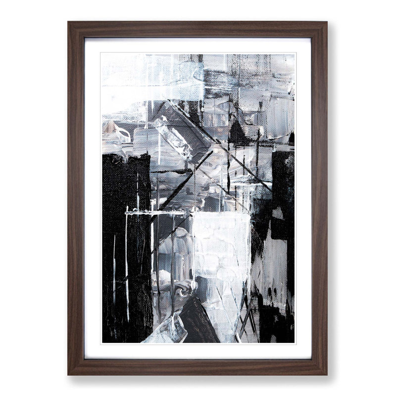 Abstract Art Painting Vol.335 by S.Johnson - Picture Frame Painting Print on MDF, 48cm H x 36cm W x 2cm D, Walnut Framed