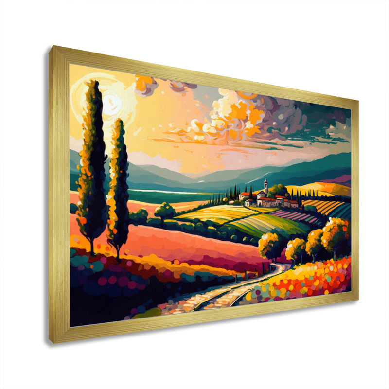 Maylynn rayonnant de soleil sur les plaines III, H 12 po x l 20 po x P 1 po, Encadrement doré