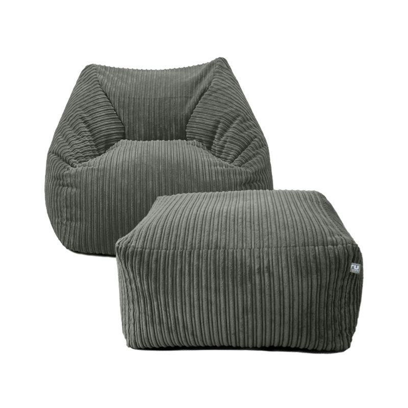 rucomfy Beanbags Big Kids Snuggle Chair - Large Corduroy Armchair for Kids & Teenagers - Home Furniture Living Room or Bedroom Seating - Machine Washable - 70 x 80 x 60cm