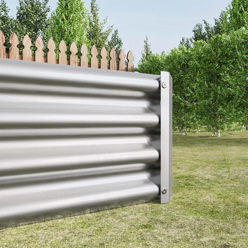 Jardinières en métal avec conception antirouille durable, Argent, 8 x 4 x 1 pi