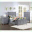 Table de chevet 3 tiroirs en bois massif gris transitionnel