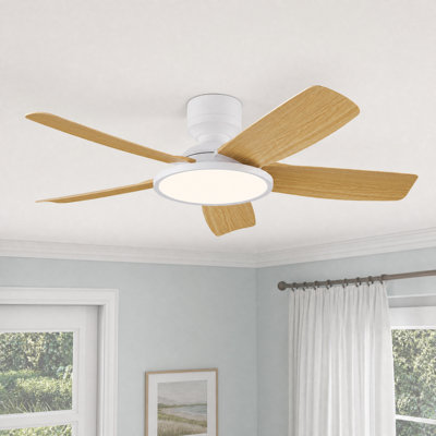 Ventilateur de plafond encastré de 42 po facile à installer avec lumière et télécommande, moteur à courant continu silencieux pour les chambres et les petites pièces