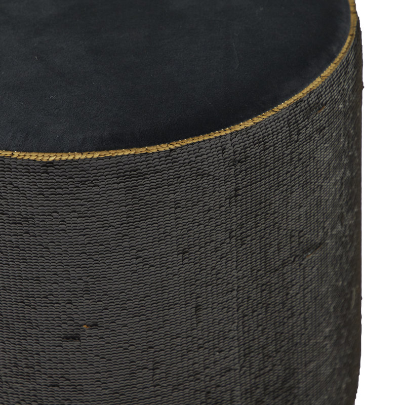 Tabouret de coiffeuse en bois massif, Or/noir