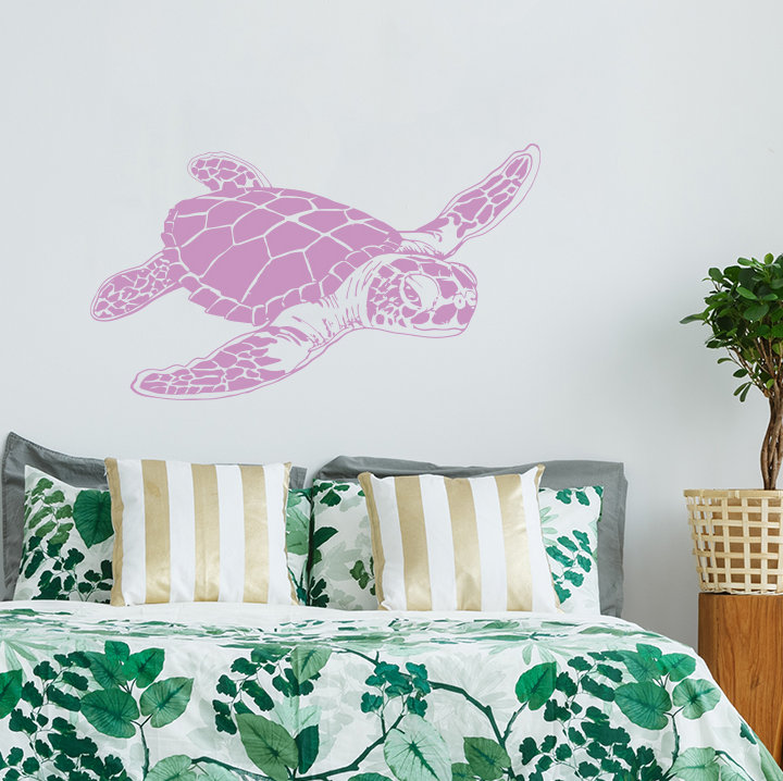 Décalcomanie murale tortue de mer, Lilas