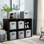 Bacs de rangement | Boîte de rangement en forme de cube avec porte-étiquettes-435358888-435358895