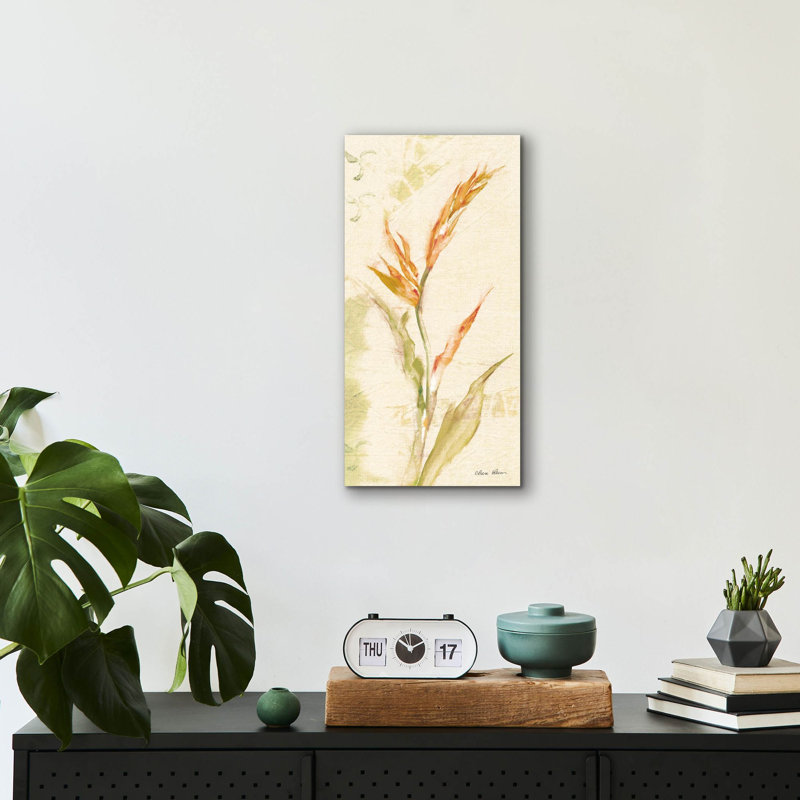«Tropical Floral I Light» par Cheri Blum, art mural en verre acrylique, H 24 po x l 12 po