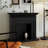 Black Solid Wood Freestanding Fireplace