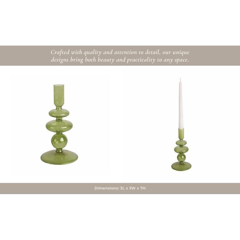 Candlestick Holder, Green