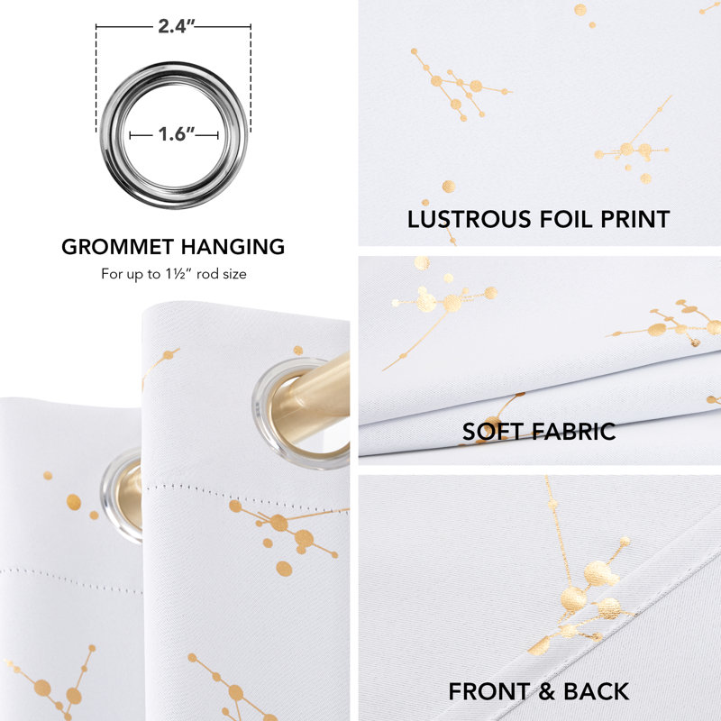 Makvala Room Darkening Curtain Pair, 52" W x 54" L, Off White