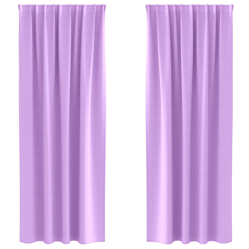 Curtains With Curtains 2 Pcs Polyester, Purple, 140cm Width x 260cm Drop