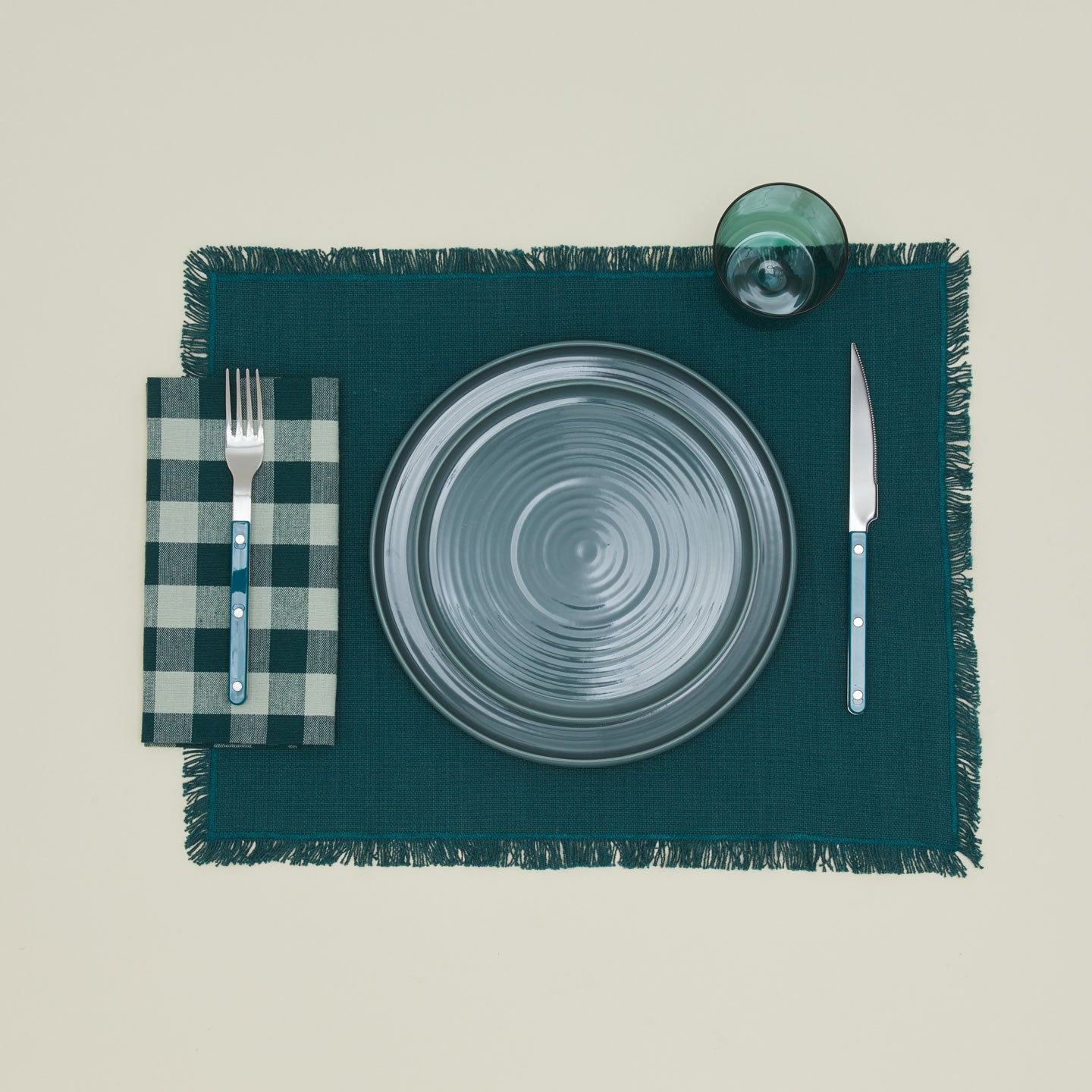Hawkins New York Essential Gingham Cotton Napkin, Sky/Peacock