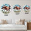 Deux chevaux bruns enjoués sur un fond bleu - Horloge murale traditionnelle-1588944421