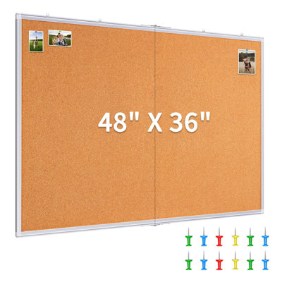 Tableau d'affichage mural en liège 48 po x 36 po
