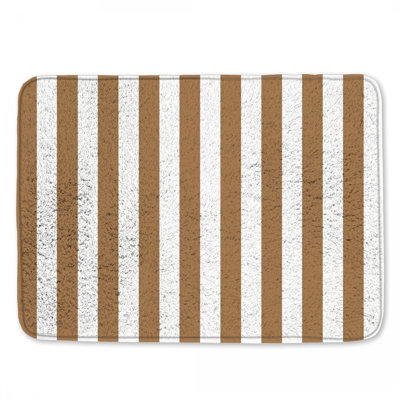 Brown Vertical Stripes Bath Mat
