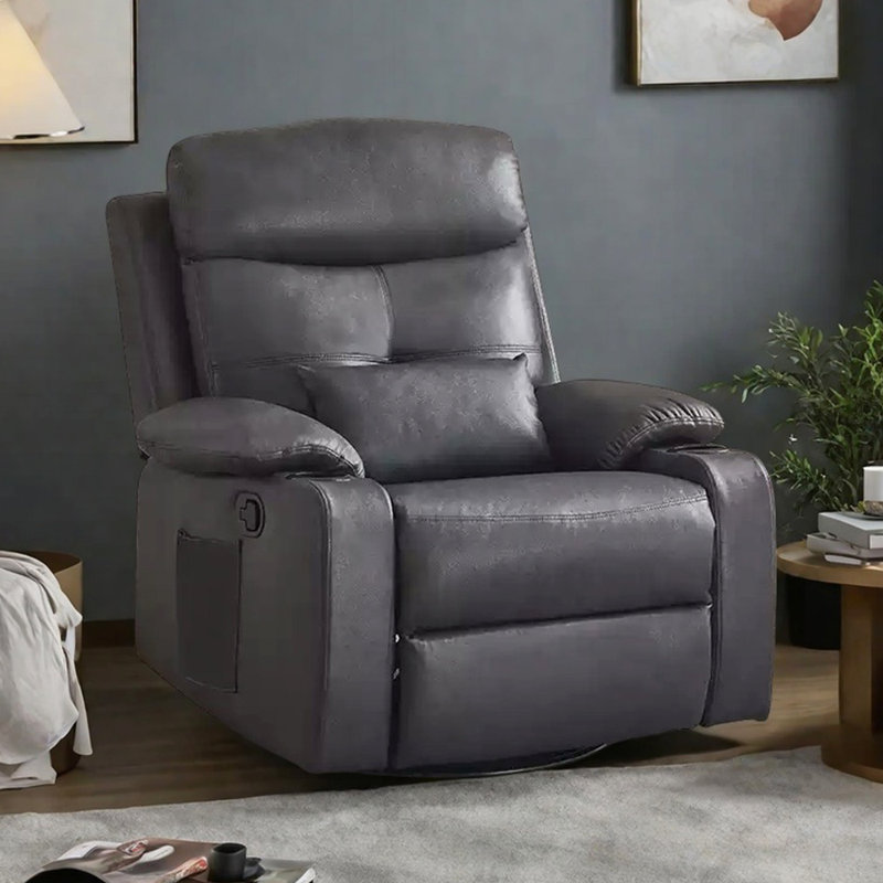 Fauteuil inclinable multifonctionnel avec porte-gobelet Comfy, Leathaire bleu marine