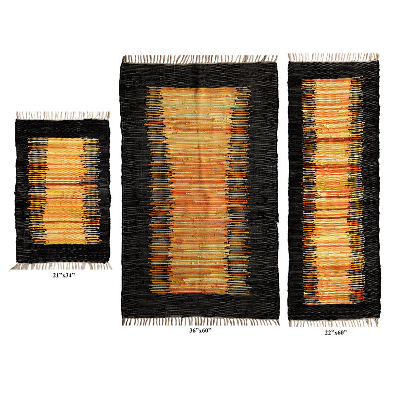 Ensemble de 3 pièces tapis 36" x60" /22" x60" /21" x 34" jaune Ricardo