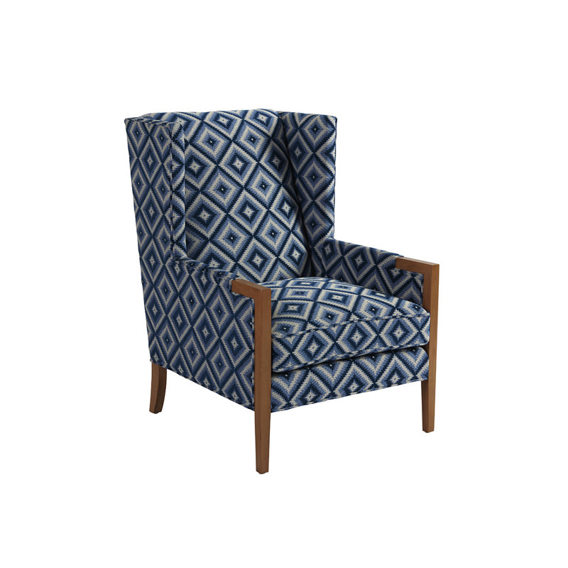 Barclay Butera Upholstery Wingback Chair, Blue