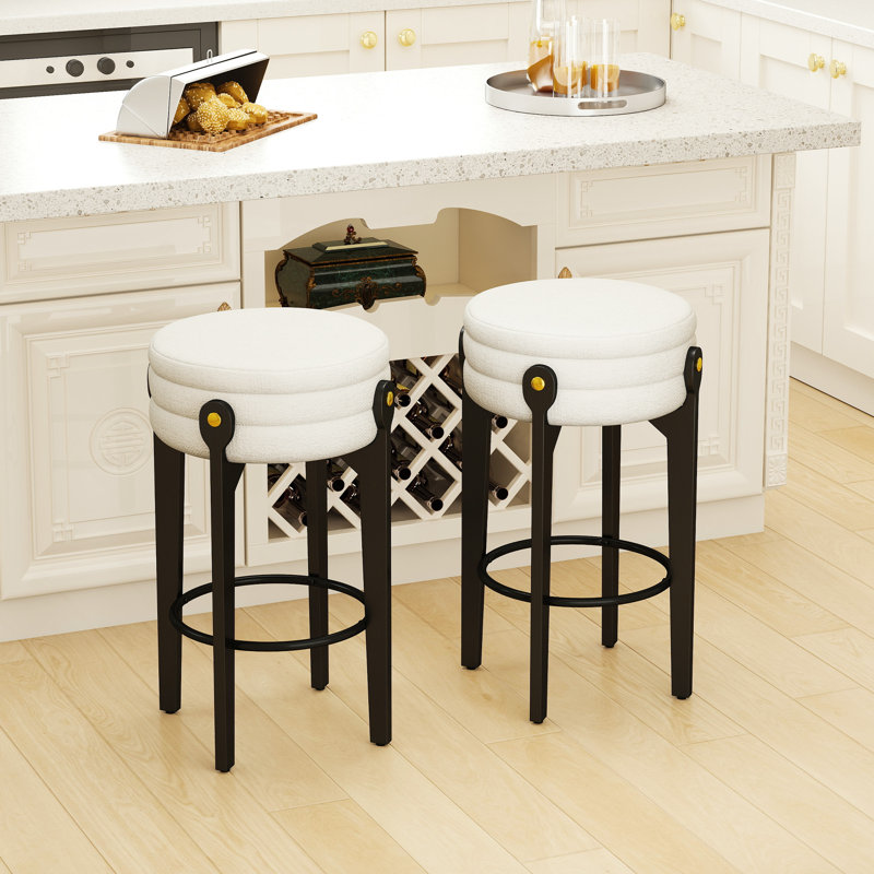 Tabourets de bar modernes Tabourets de comptoir rembourrés pour îlot de cuisine, Beige